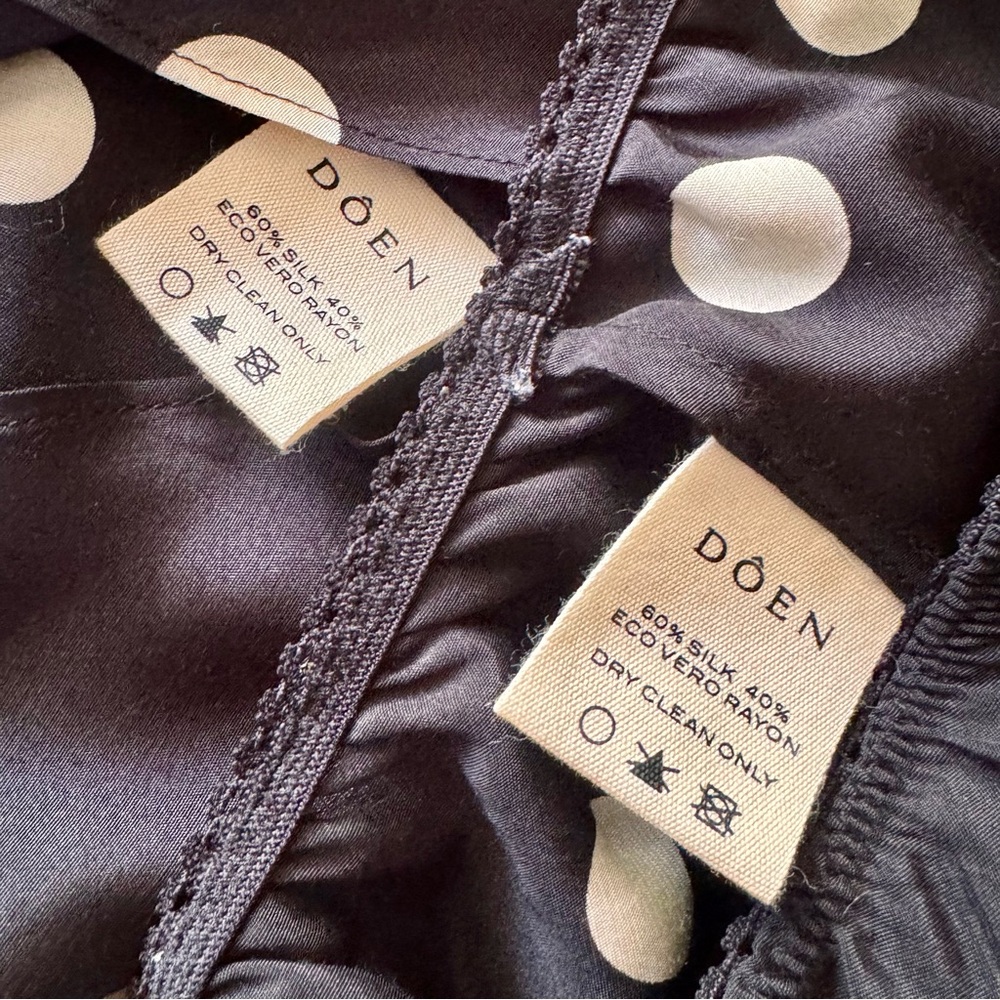 💋SOLD💋✨🌚🌚DÔEN ‘Louise & Loren’ Silk Camisole Short Set Solstice Sky Noir XS✨ - Picture 14 of 16
